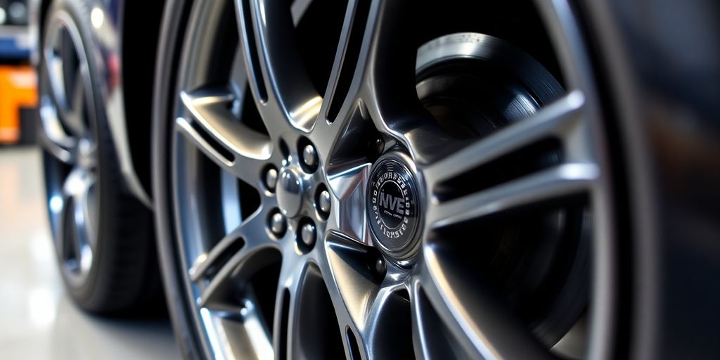 Glanzende velgen met een nieuwe coating tegen remstof.